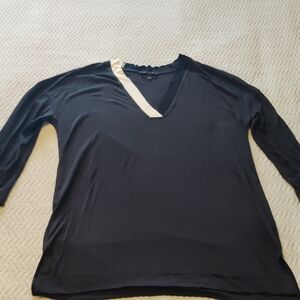 Banana Republic Three Quarter Sleeve Black Tunic Top Size Small